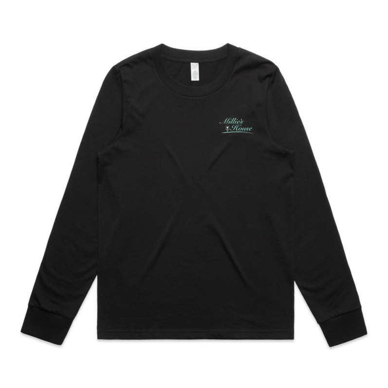 Millies House Womens Long Sleeve T-shirt (Black) (XS)
